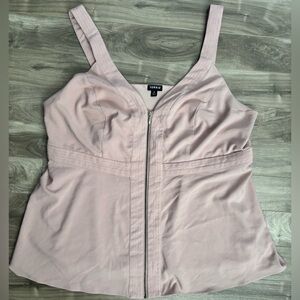Torrid Full Zip Fit And Flare Tank Blush Pink Torrid Size 2 Fits Small L XL 1X